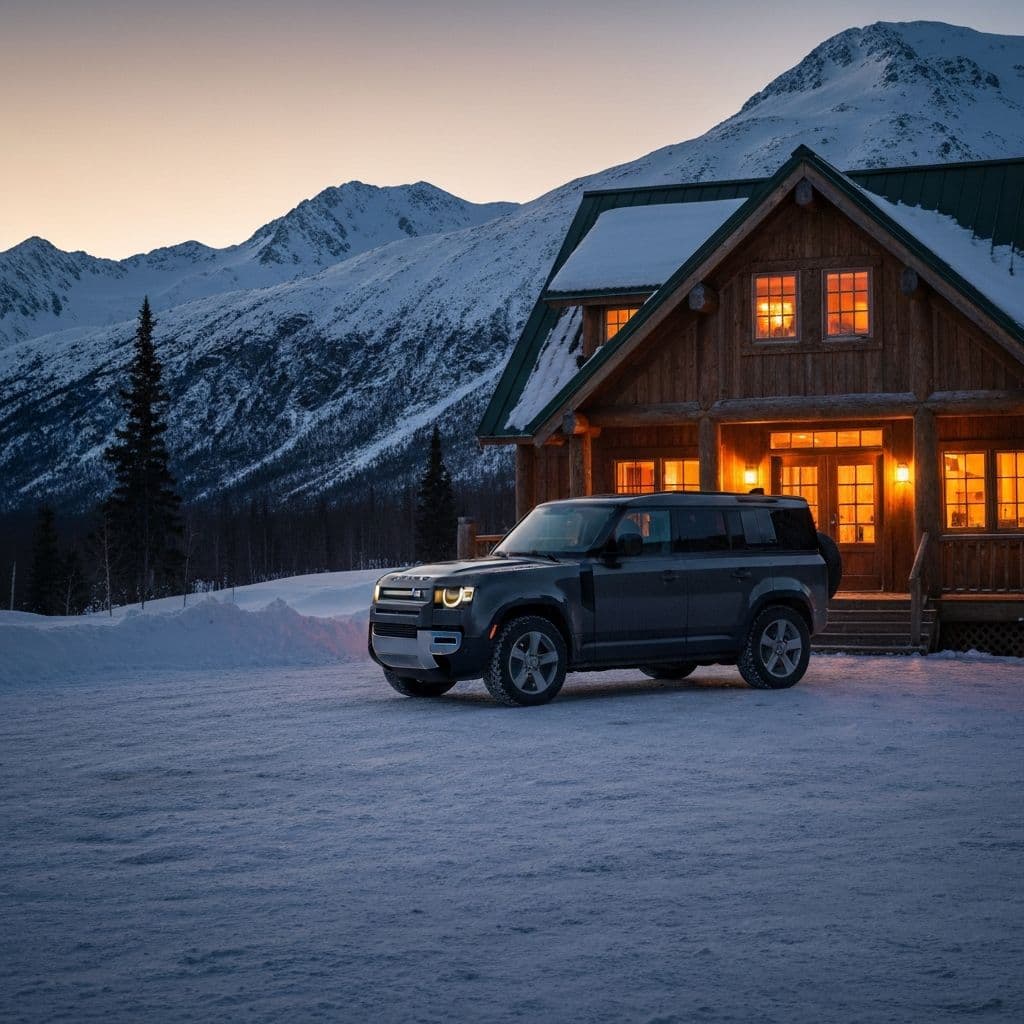 Private airport transfer vehicle at an Alaska lodge