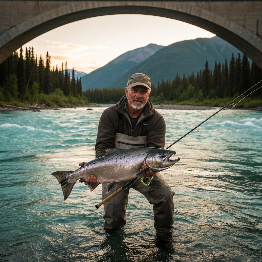 Guided salmon fishing on an Alaska river in the Mat-Su Valley